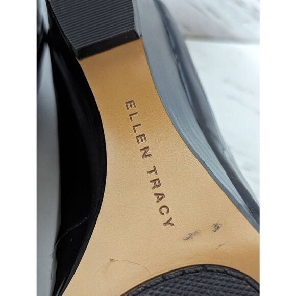 Ellen Tracy Women's Black Reagan Patent Leather Fabric 2.5" Wedge Heel Size 8M - Picture 9 of 9